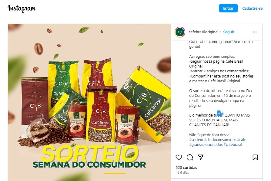 Você que deseja ganhar um super kit da Café Brasil é só participar seguindo as instruções.