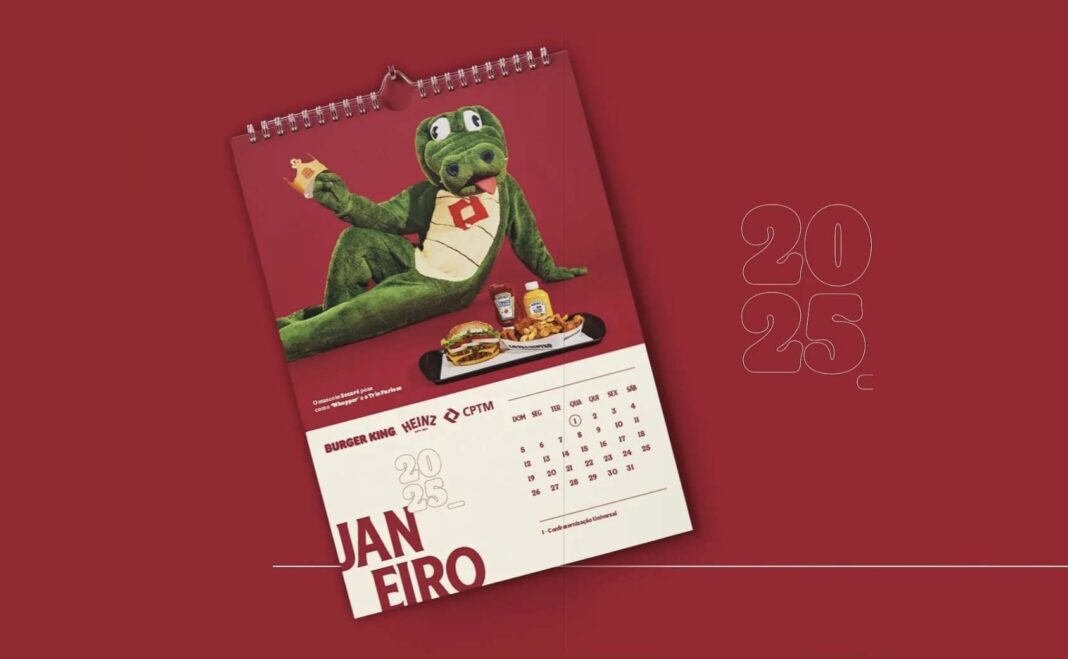 Burger King e HEINZ lançam calendário 2025 e distribuem para clientes