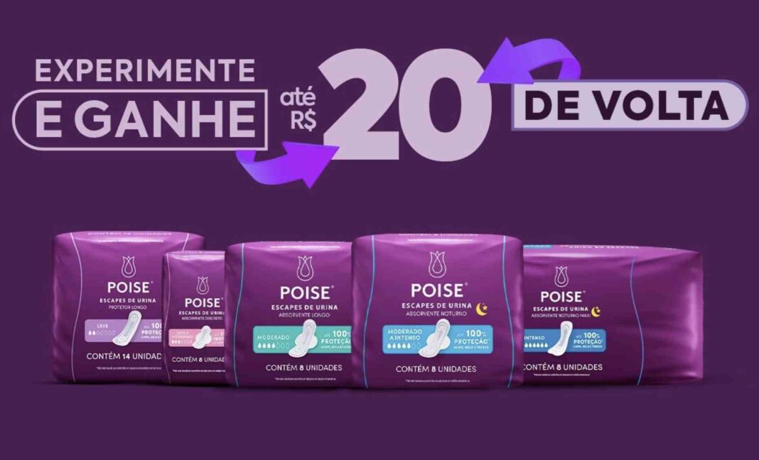 Experimente os Absorventes de Poise e Receba seu Dinheiro de Volta