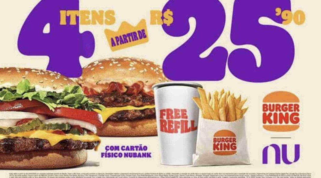 Burger King amplia collab com o Nubank e oferece 4 itens a partir de R$25,90
