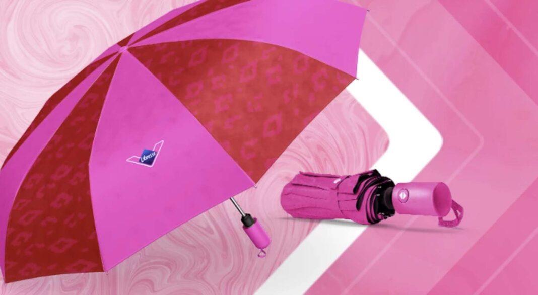 Nesta terça-feira (6 de maio), a Libresse está oferecendo um brinde exclusivo: um guarda-chuva personalizado da marca, ideal para qualquer clima.