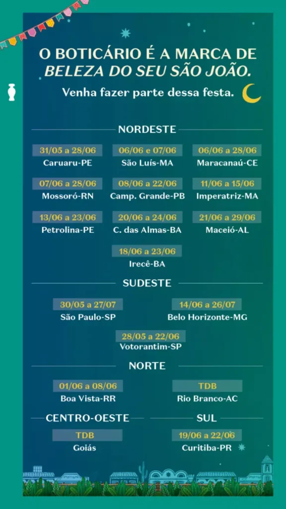 Programação Oficial do Boticário no São João de Caruaru