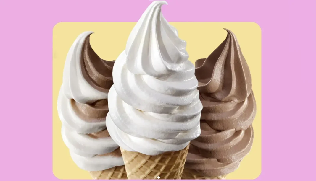 Casquinhas de sorvete McDonald's de baunilha e chocolate