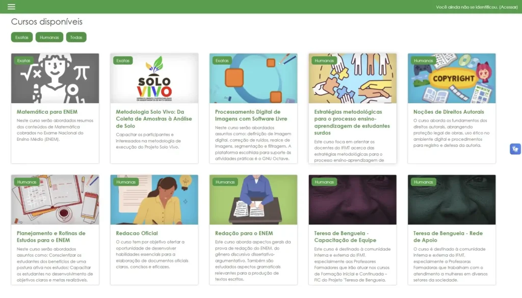 Cursos Disponíveis