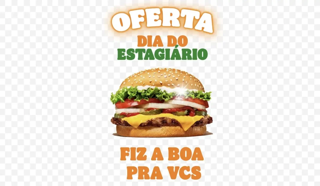 Banner do Burger King com a oferta do 