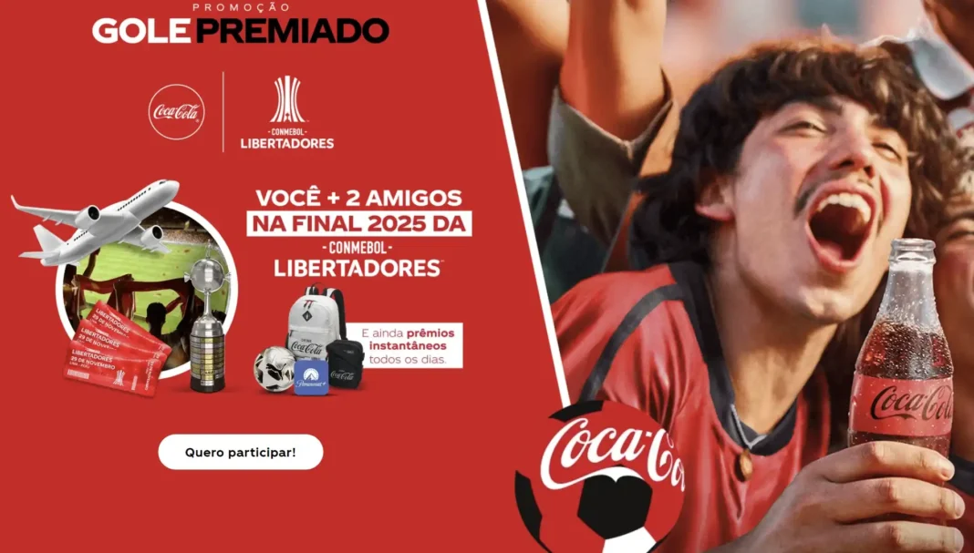 Uma imagem publicitária da promoção da Coca-Cola, 