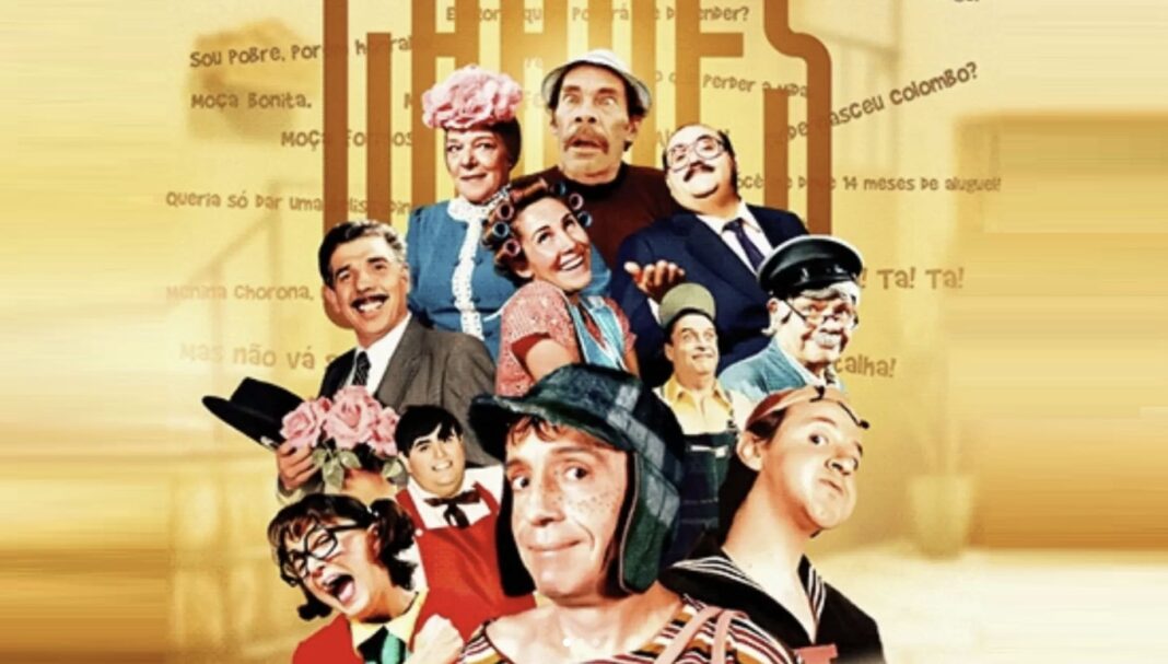 Exposição de Chaves chega a São Paulo com entrada gratuita Pôster com diversos personagens da série Chaves, como Chaves, Quico, Chiquinha, Seu Madruga, Dona Florinda, Professor Girafales, Pópis e Senhor Barriga.